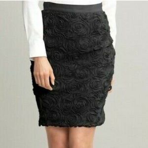 Banana Republic Black Rosette Skirt